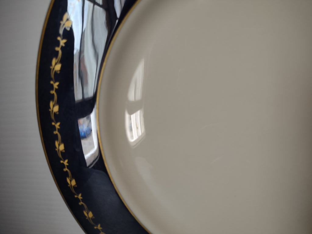 Vintage Gotham Baronim Cobalt Blue & Gold Vine Plate [6888]