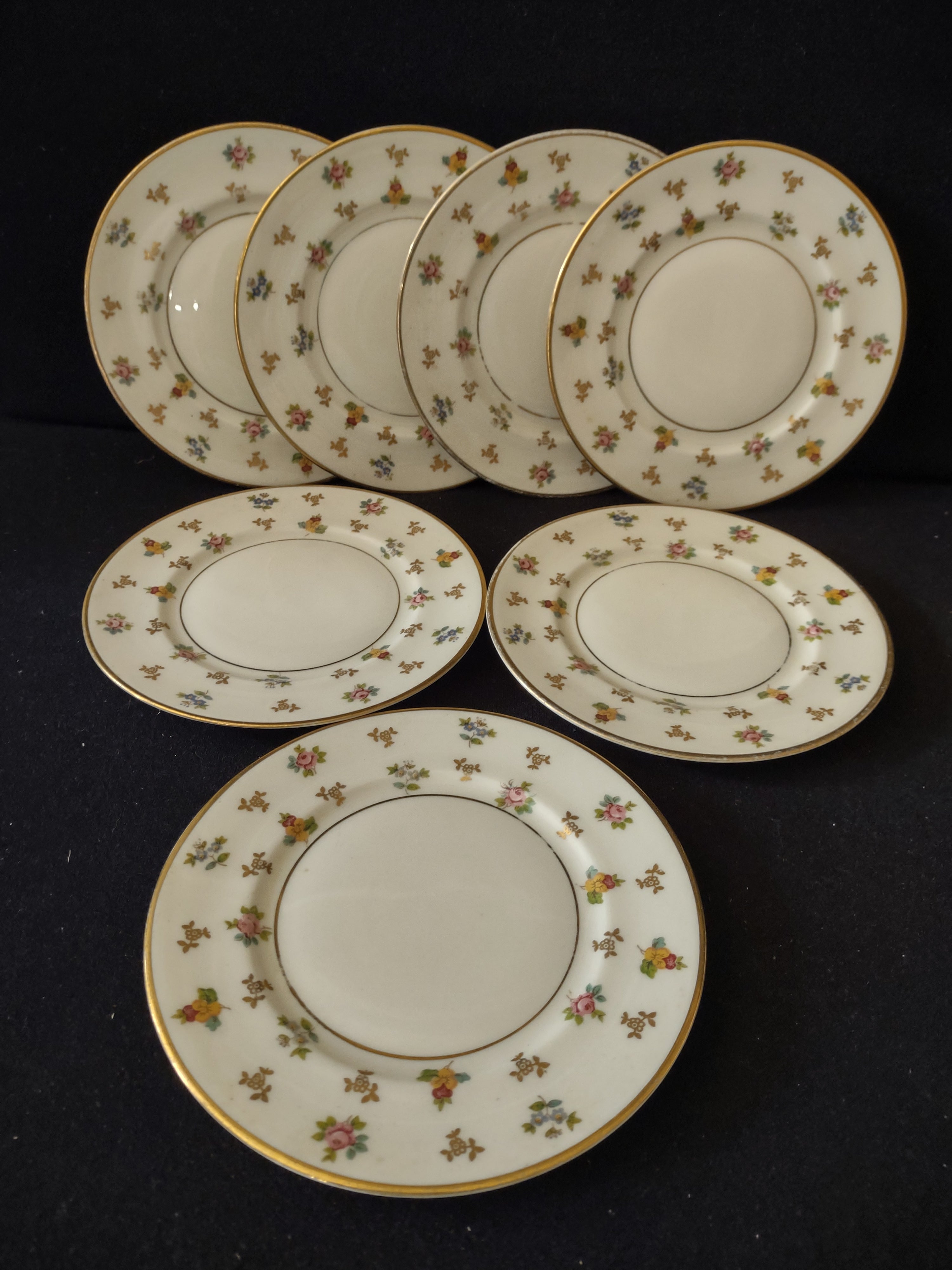 Vintage Lamberton China Vogue Floral Plate Set of 8 [6903] - backstamp showing Lamberton China Vogue mark