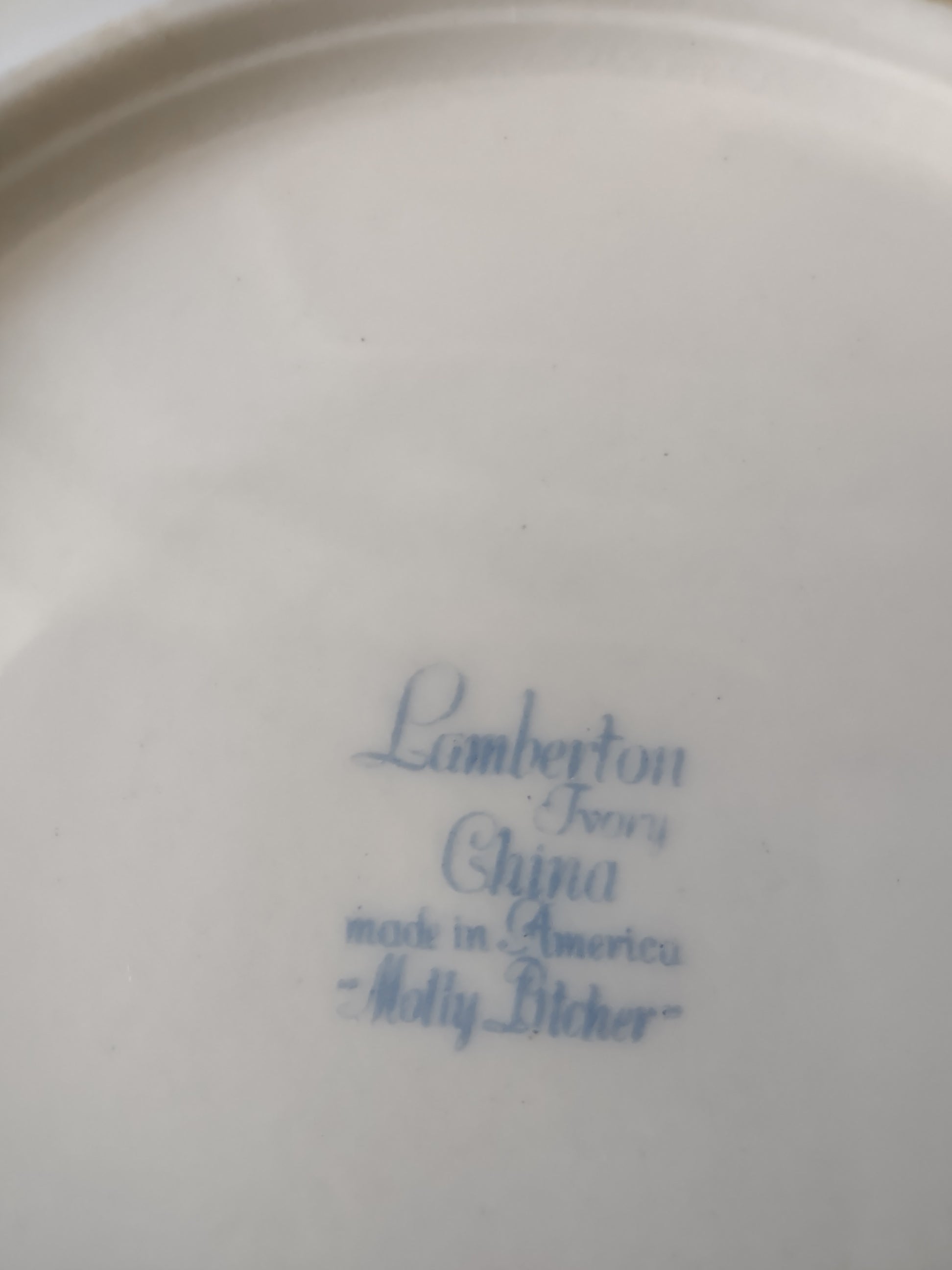 Vintage Lamberton China Molly Pitcher Floral Pink Rose Plate Set of 7 [6903]