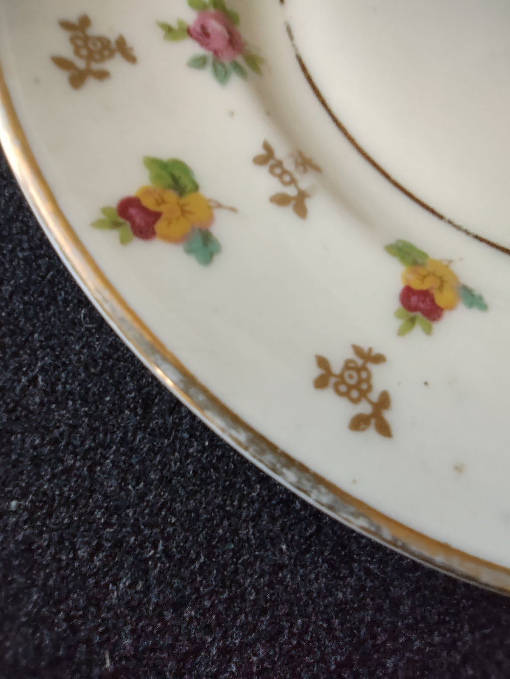 Vintage Lamberton China Molly Pitcher Floral Pink Rose Plate Set of 7 [6903]