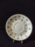 Vintage Lamberton Ivory China Molly Pitcher Floral Saucer [6905] - top view with ruler showing approximately 5.5 inch diameter