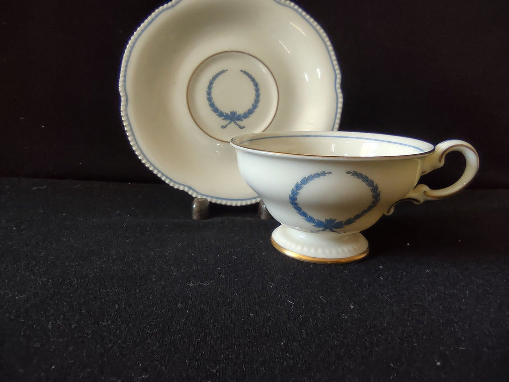 Full view of cup and saucer set together