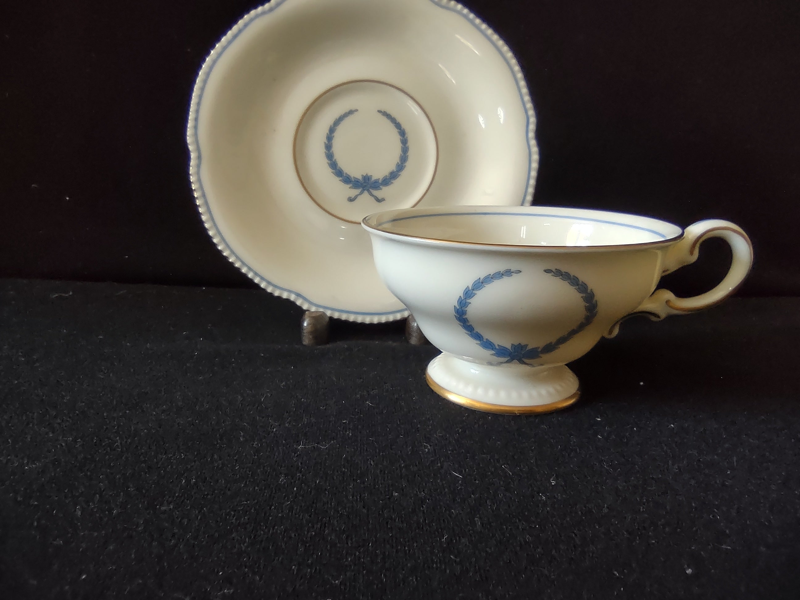Full view of cup and saucer set together