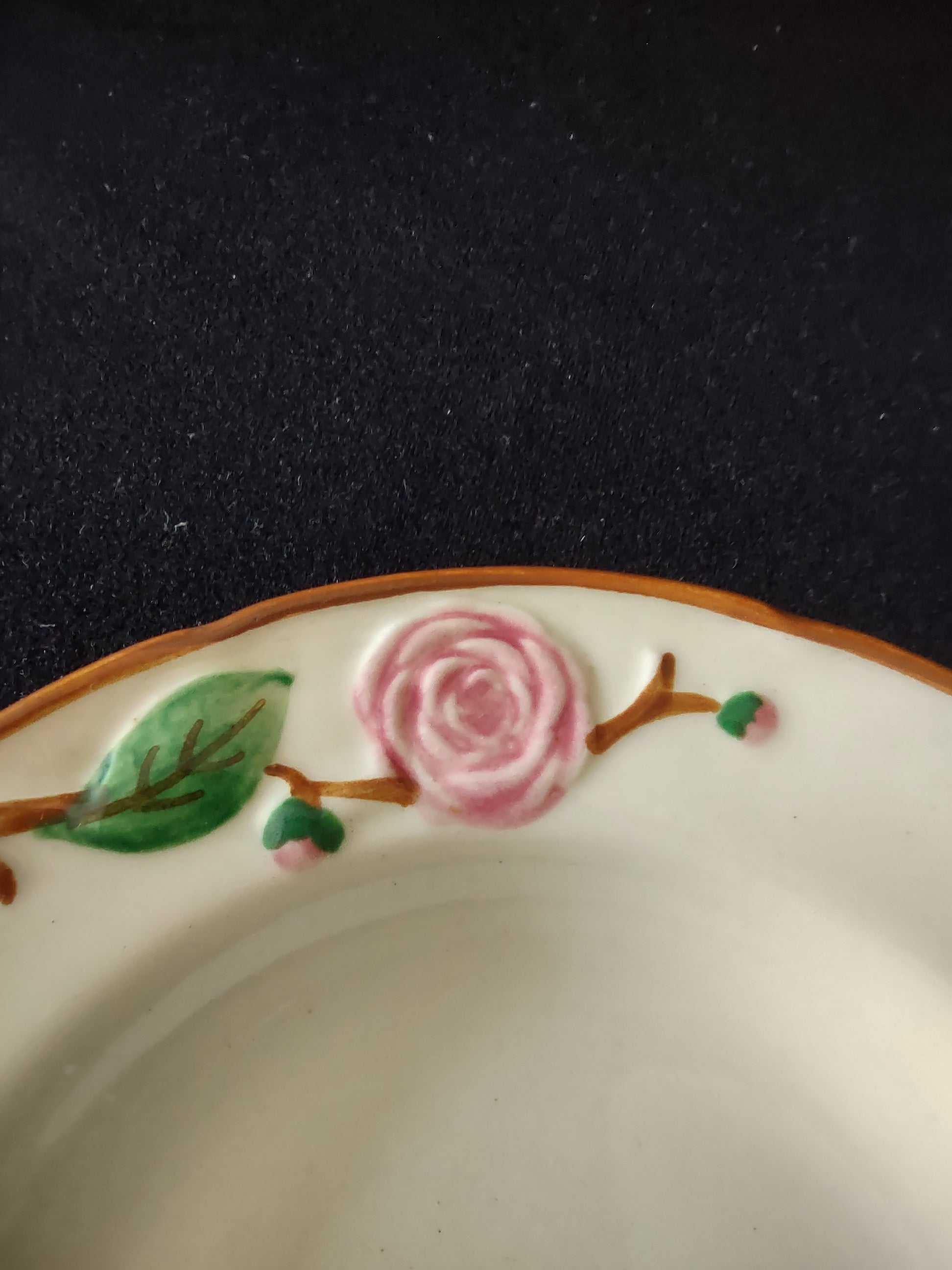 Vintage Metlox Poppytrail Camellia Pink Rose Rimmed Soup Bowl [6910]