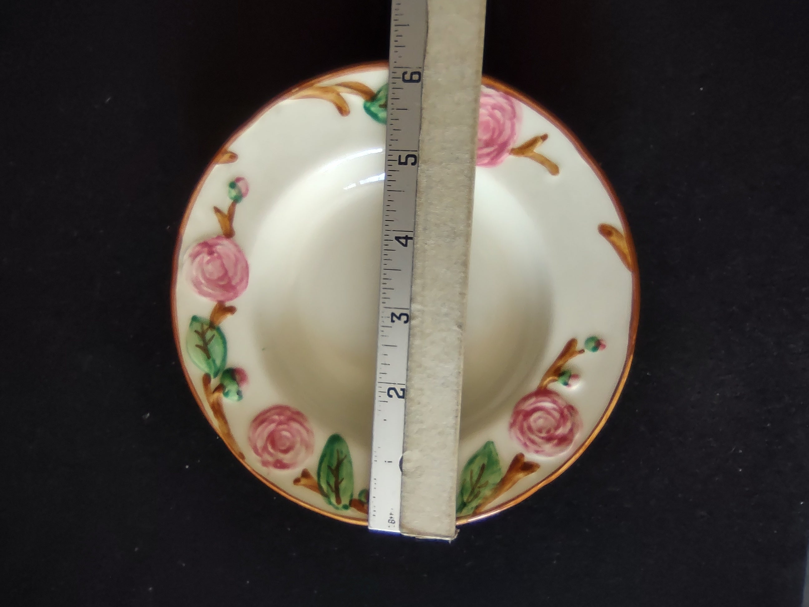 Vintage Metlox Poppytrail Camellia Pink Rose Rimmed Berry Bowl 6" [6912]