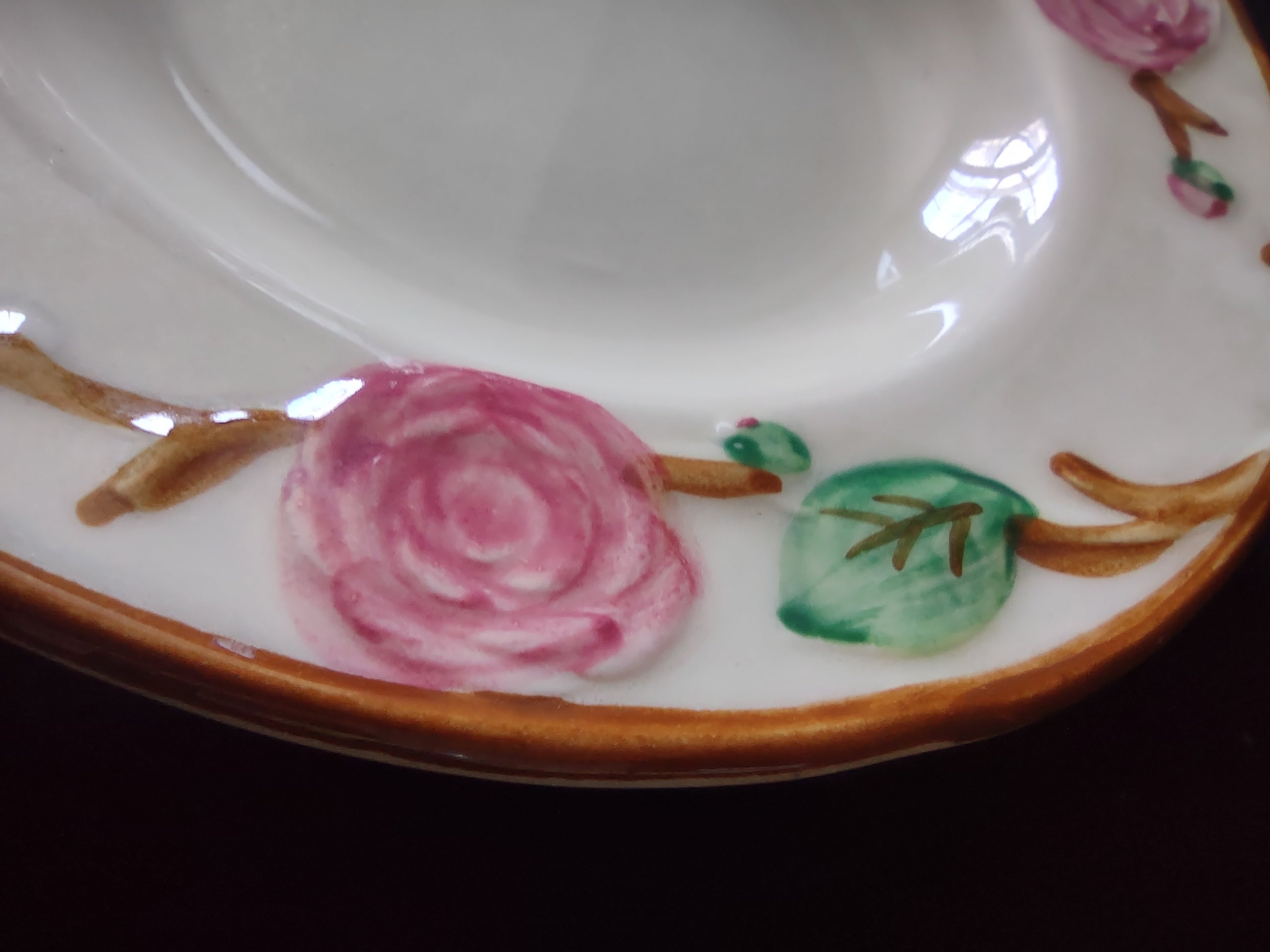 Vintage Metlox Poppytrail Camellia Pink Rose Rimmed Berry Bowl 6" [6912]