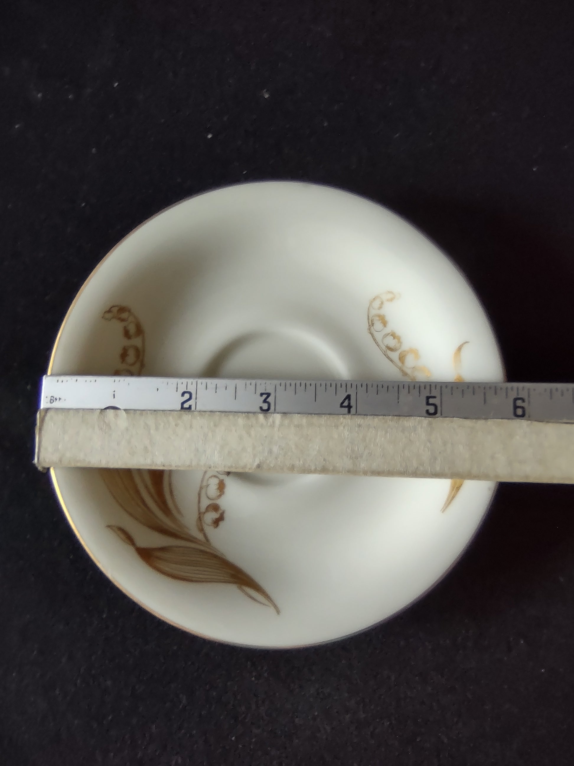 Vintage Castleton China Gold Lily of the Valley Cup & Saucer Set [6913]