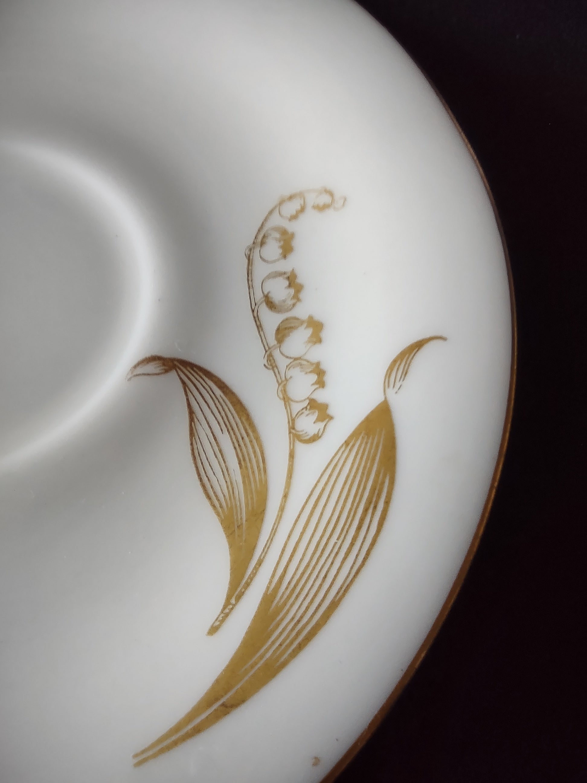 Vintage Castleton China Gold Lily of the Valley Cup & Saucer Set [6913]