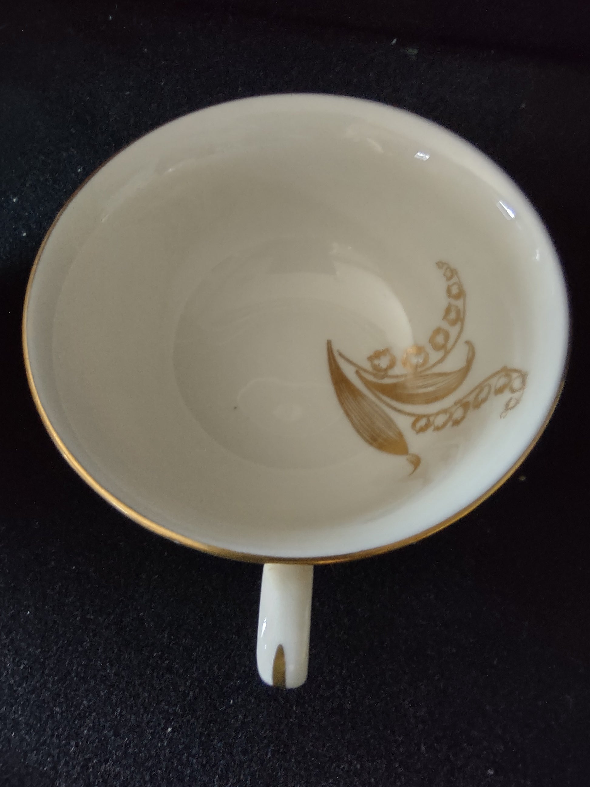 Vintage Castleton China Gold Lily of the Valley Cup & Saucer Set [6913]
