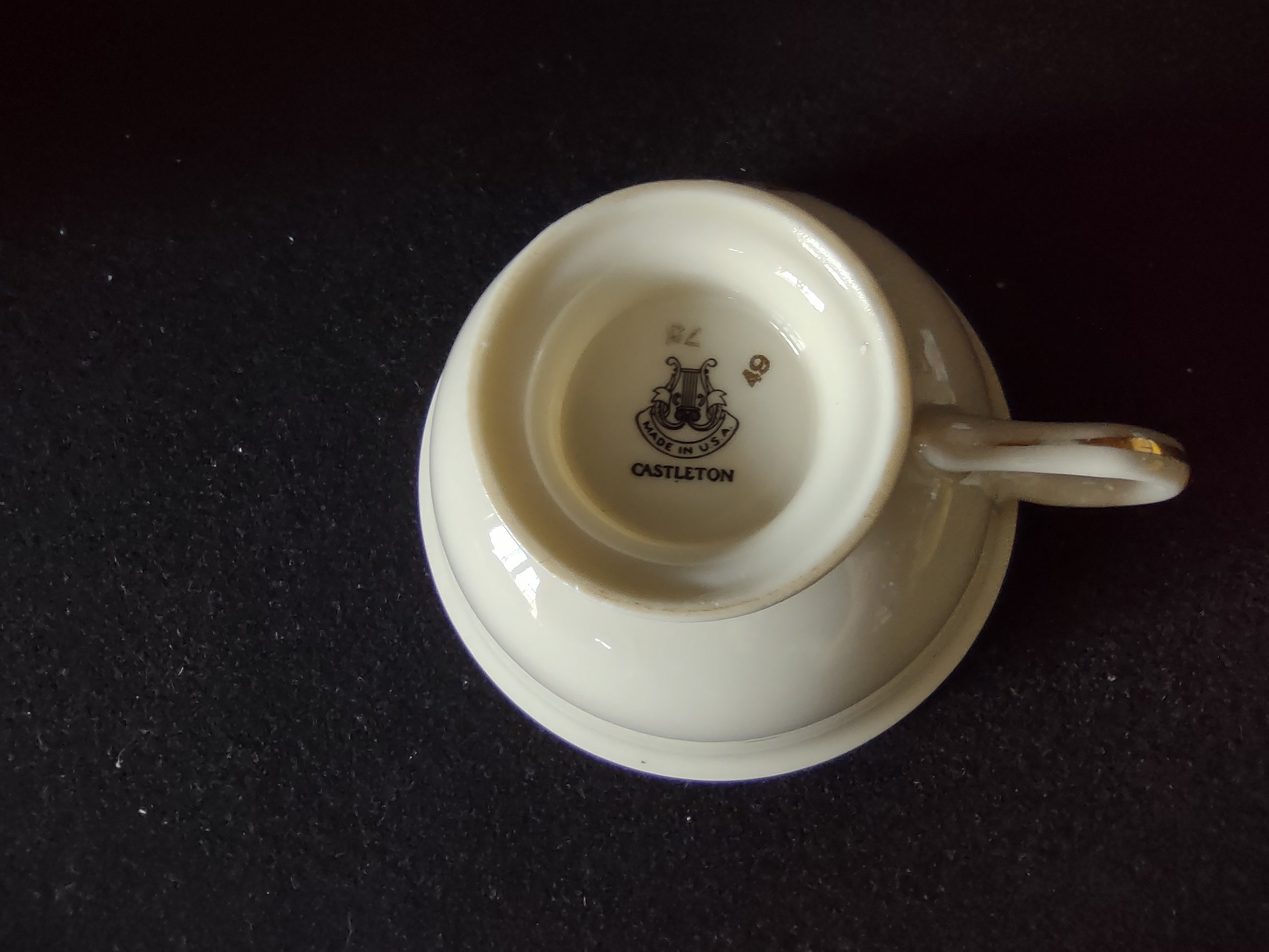Vintage Castleton China Gold Lily of the Valley Cup & Saucer Set [6913]