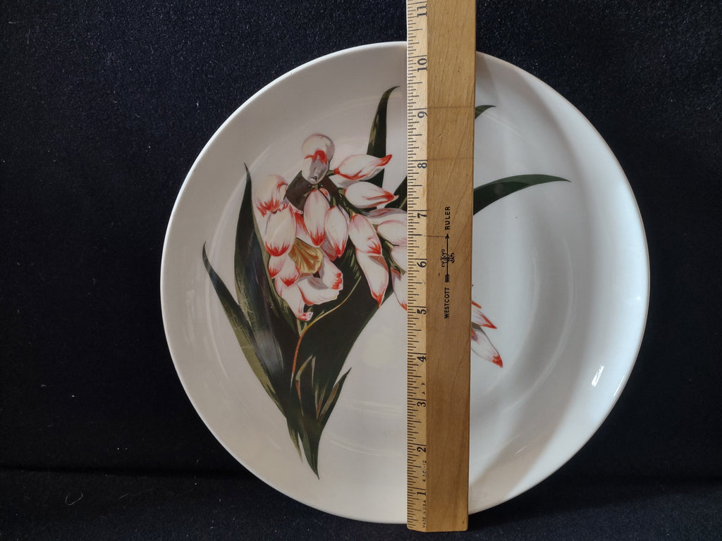 Santa Anita Ware Shell Ginger plate with ruler showing approx 8-3/4 inch diameter