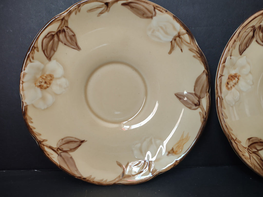 Franciscan Wild Rose two cup and saucer sets side view