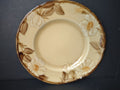 Vintage Franciscan Dinnerware white embossed floral plate with brown leaves front view