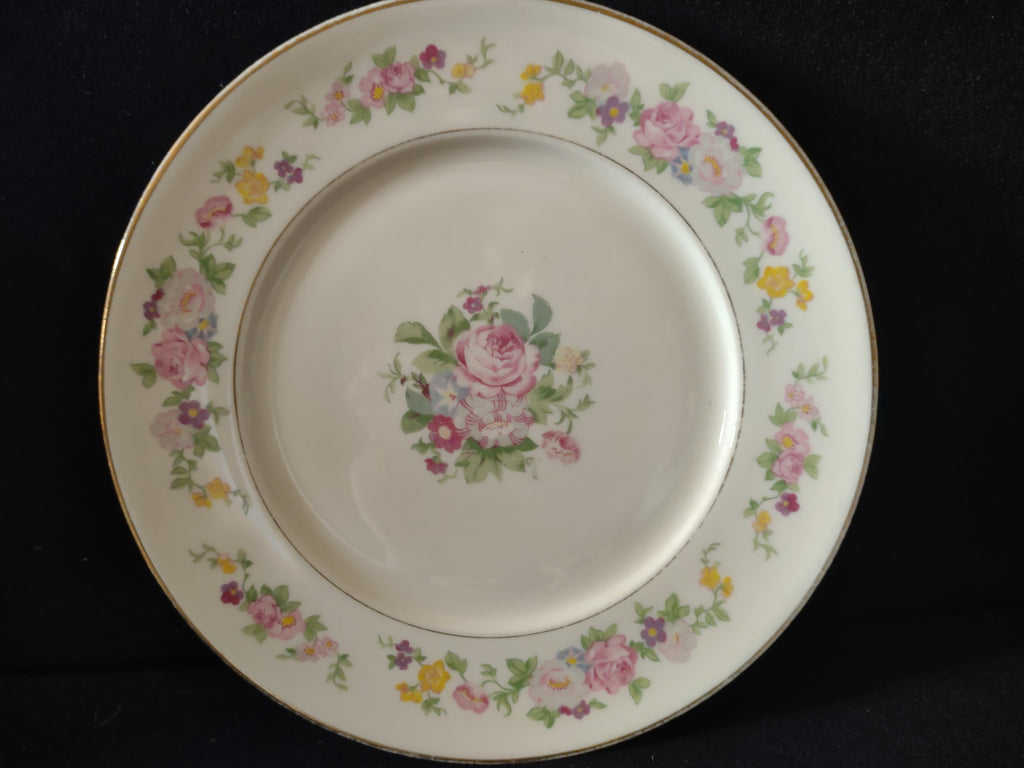 Vintage Lamberton China Dolly Madison Floral Pink Rose Dinner Plate [6916]