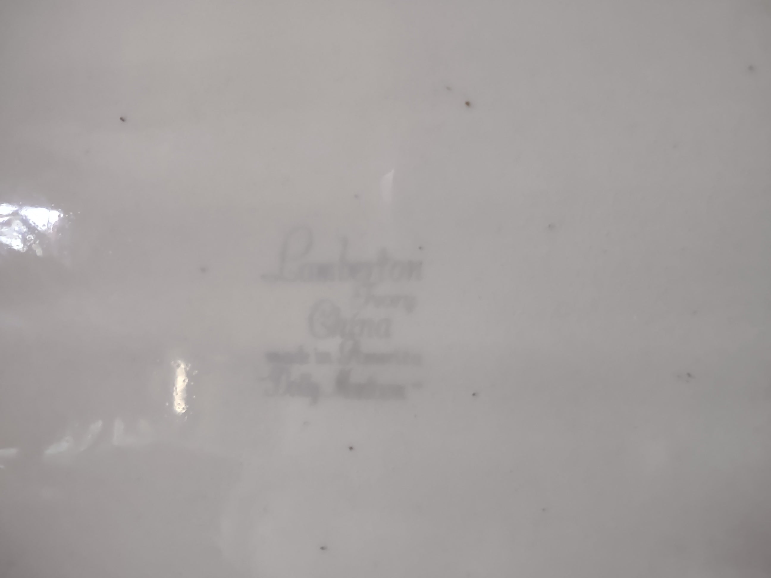 Vintage Lamberton China Dolly Madison Oval Serving Platter Grey Stamp [6915]
