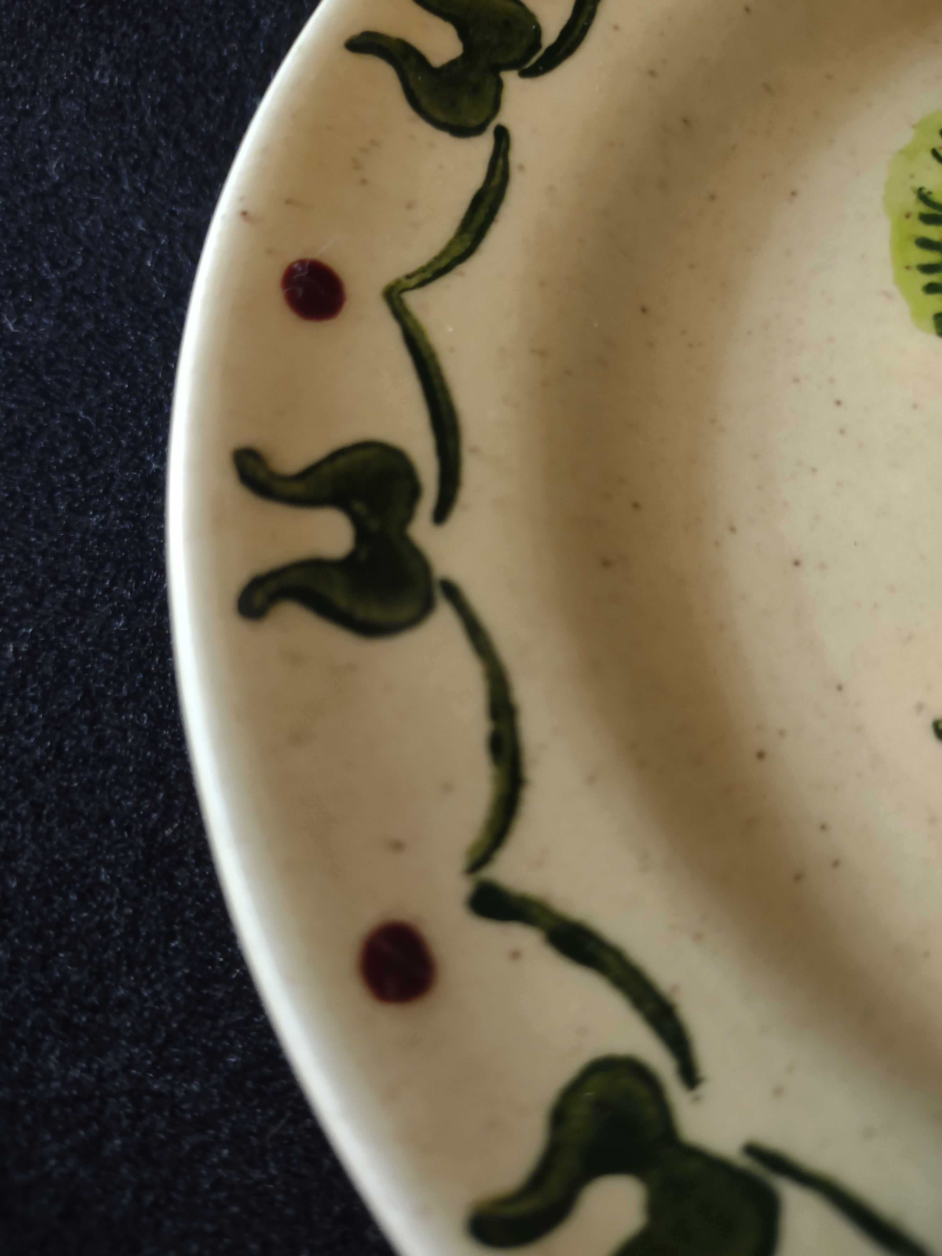 Vintage Metlox Poppytrail Homestead Provincial Green & Red Plate [6921]