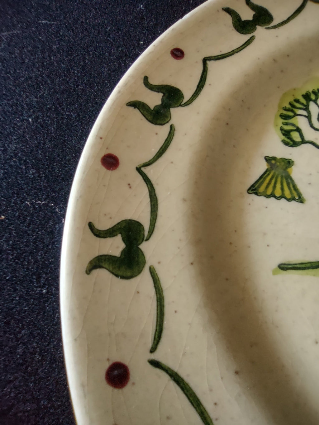 Metlox Poppytrail Homestead Provincial plate farmhouse scene close-up
