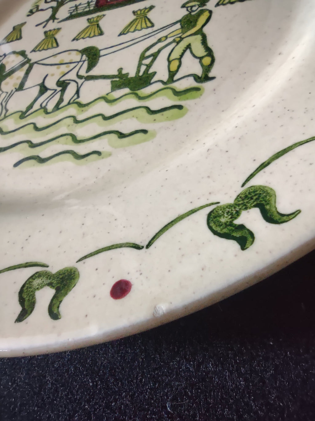 Close-up of border detail on Metlox Homestead Provincial plate