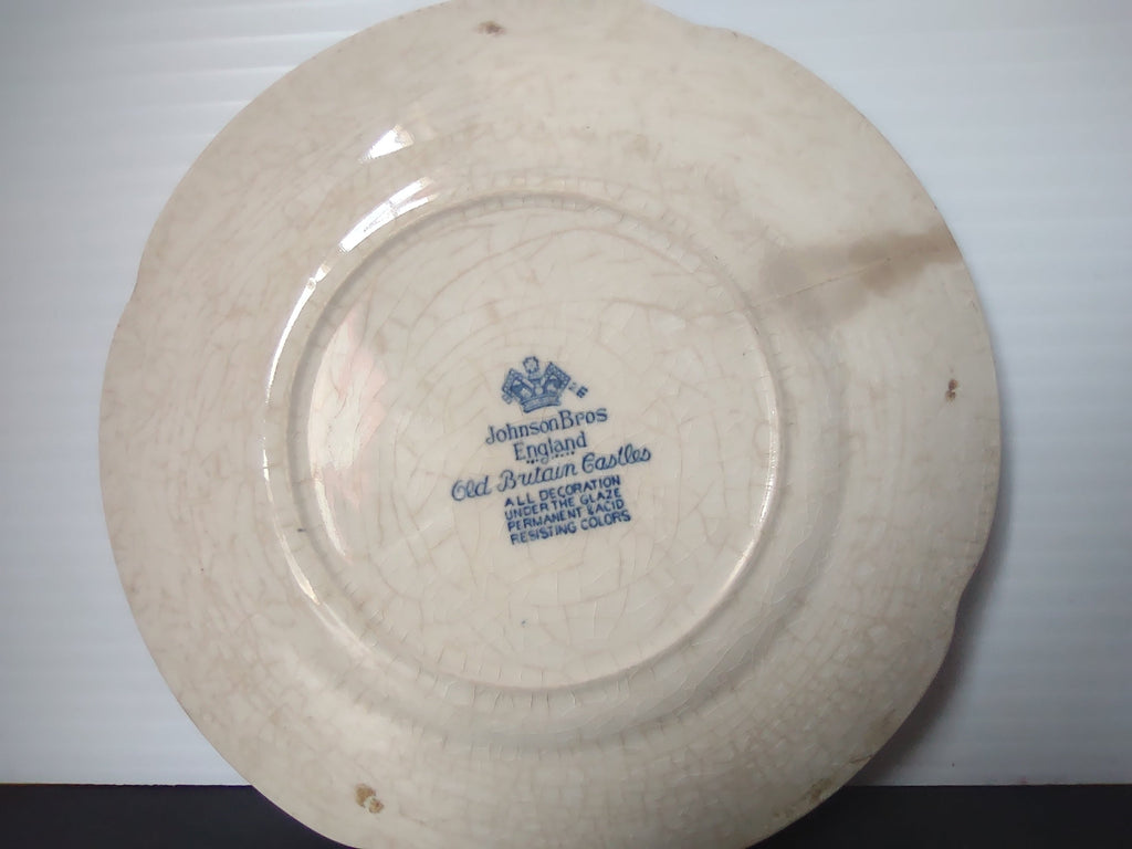 Johnson Bros Old Britain Castles blue transferware plate size measurement with ruler