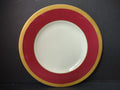 Vintage Syracuse China Crimson & Gold Plates Set of 2 front view showing full plate