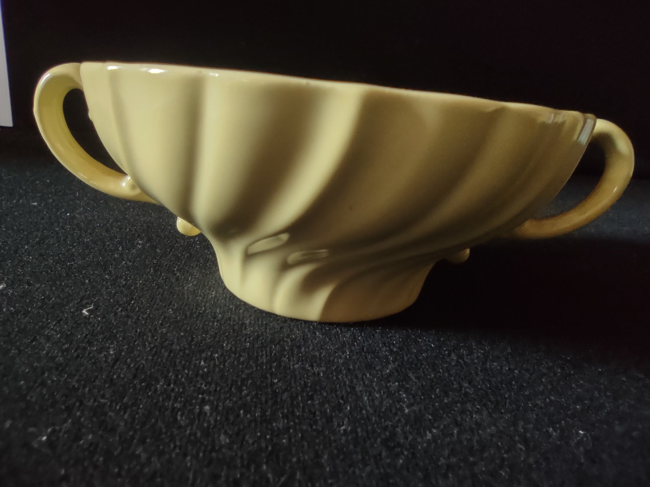Franciscan Ware Swirl yellow cream soup bowl and saucer set together