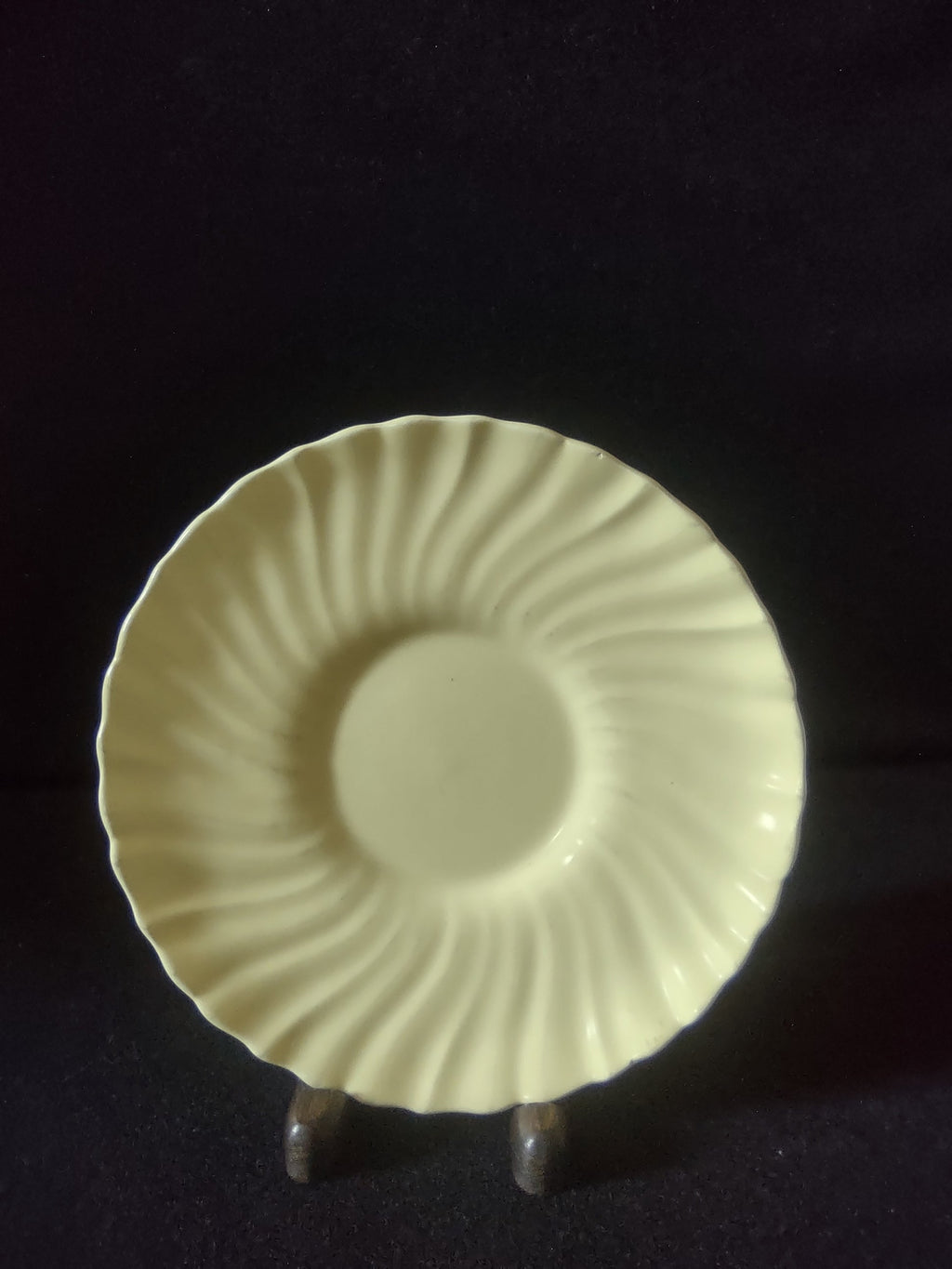 Vintage Franciscan Ware Swirl Cream Saucer - bottom showing Franciscan Made in California USA backstamp