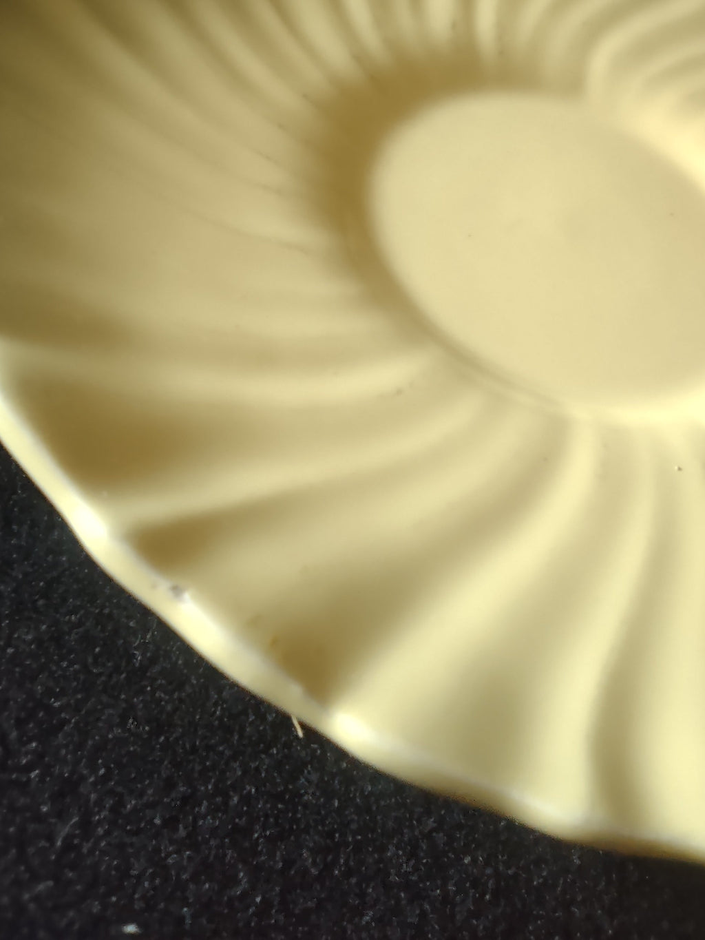 Vintage Franciscan Ware Swirl Cream Saucer - close-up of Franciscan Made in California USA backstamp