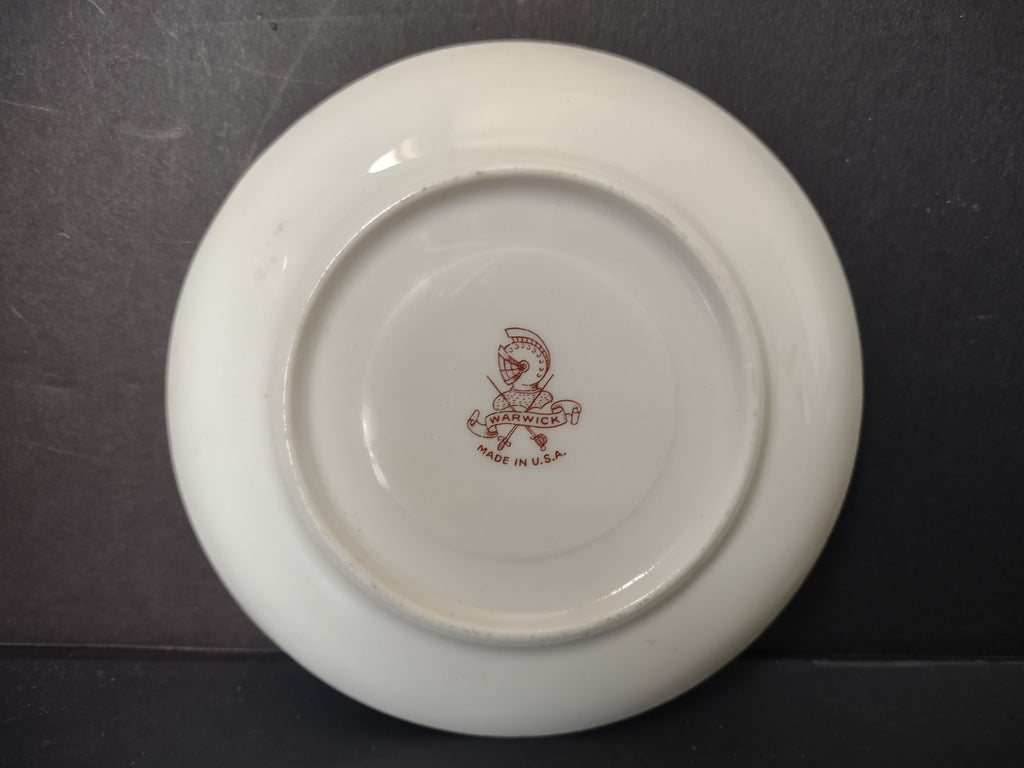 Vintage Warwick China Crimson & Gold Formal Cup & Saucer Set of 2 [6940]