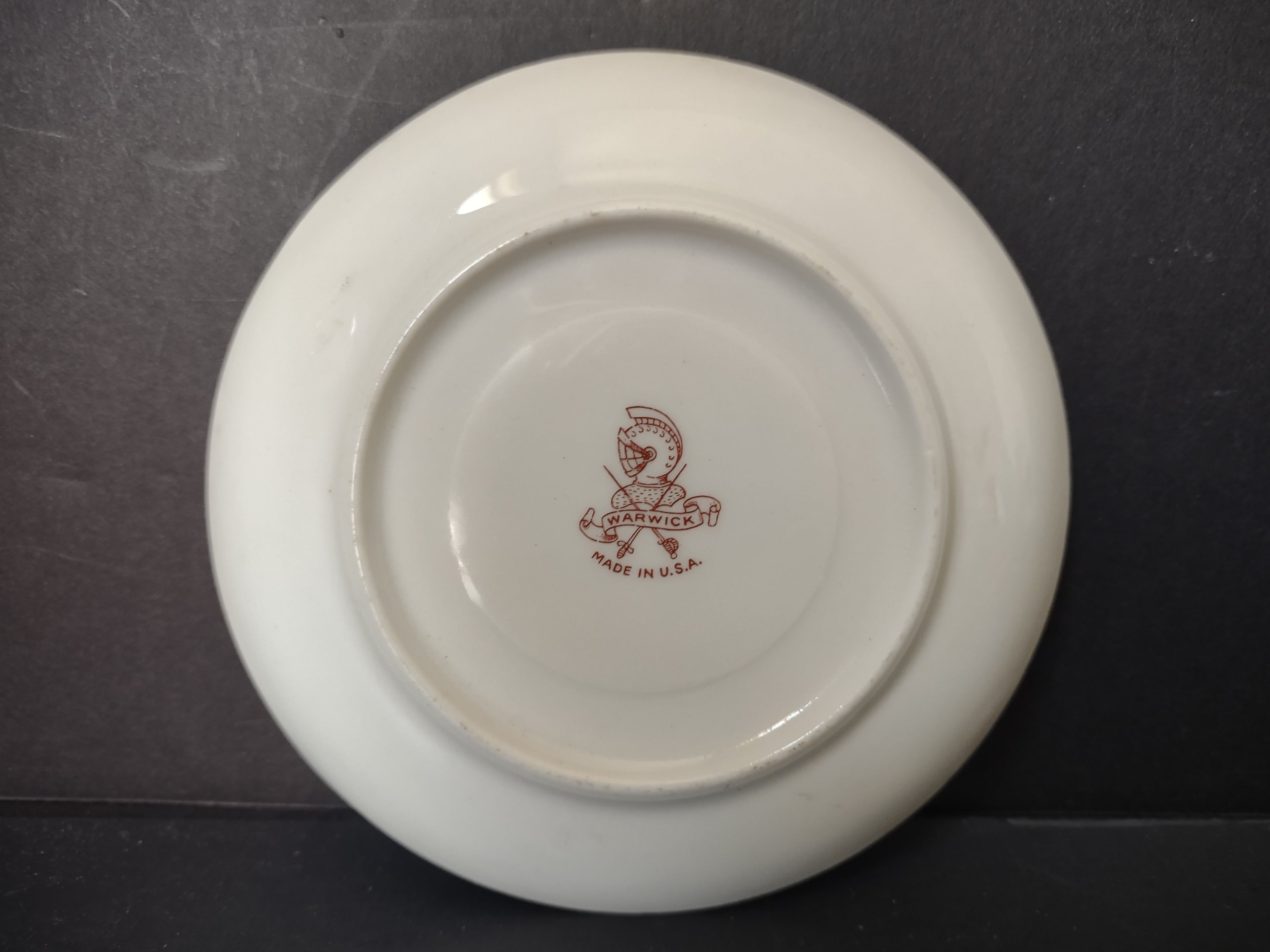 Vintage Warwick China Crimson & Gold Formal Cup & Saucer Set of 2 [6940]