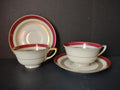 Vintage Warwick China Crimson & Gold Formal Cup & Saucer Set of 2 [6940]