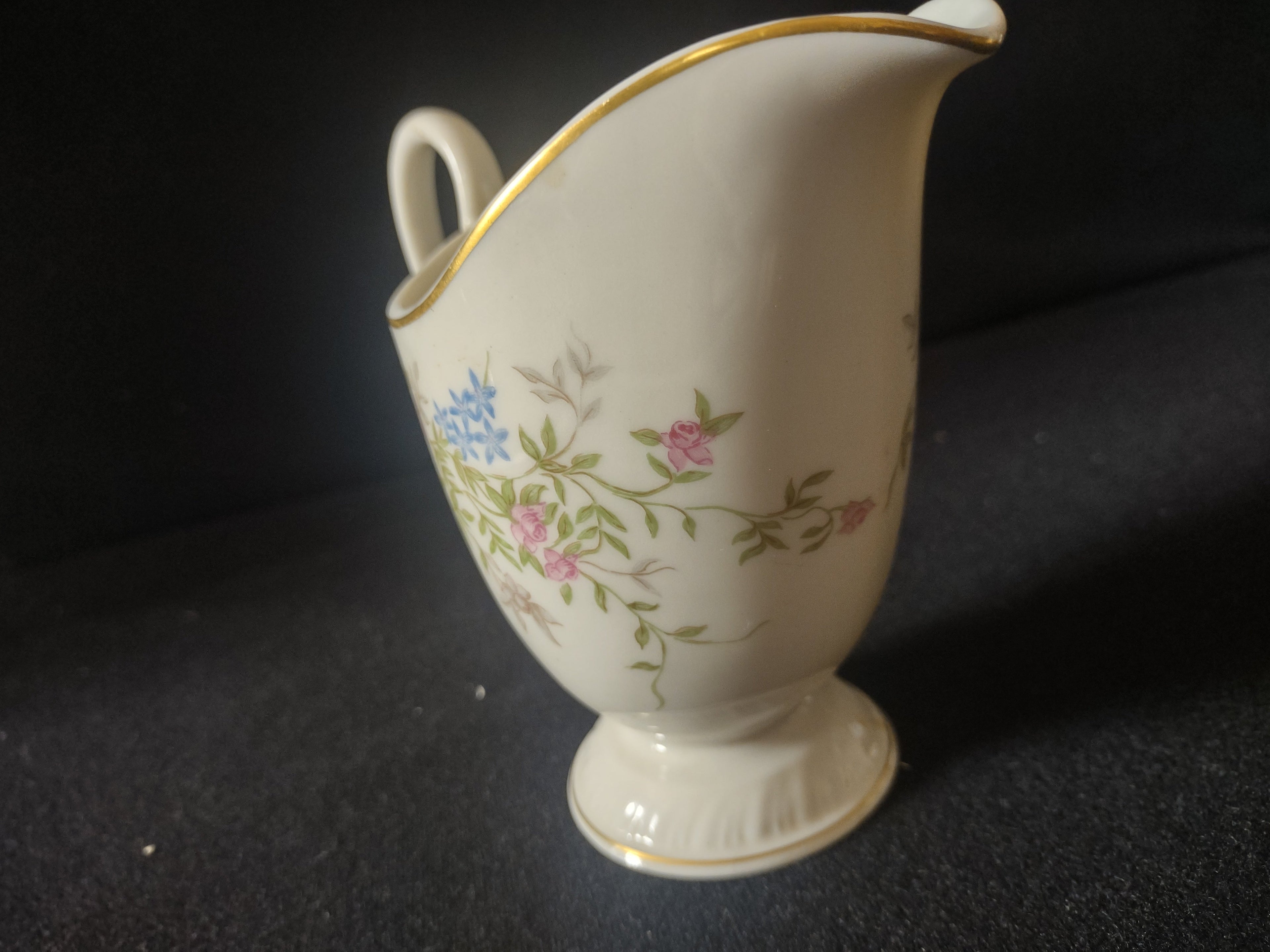 Vintage footed creamer top view - interior