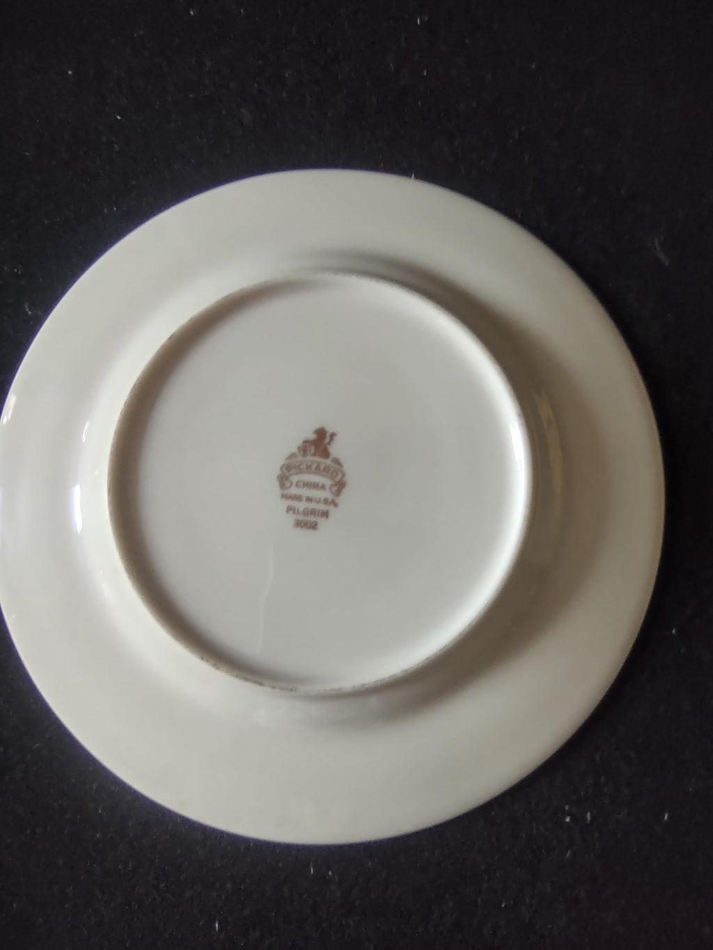 Pickard China Pilgrim plate back view