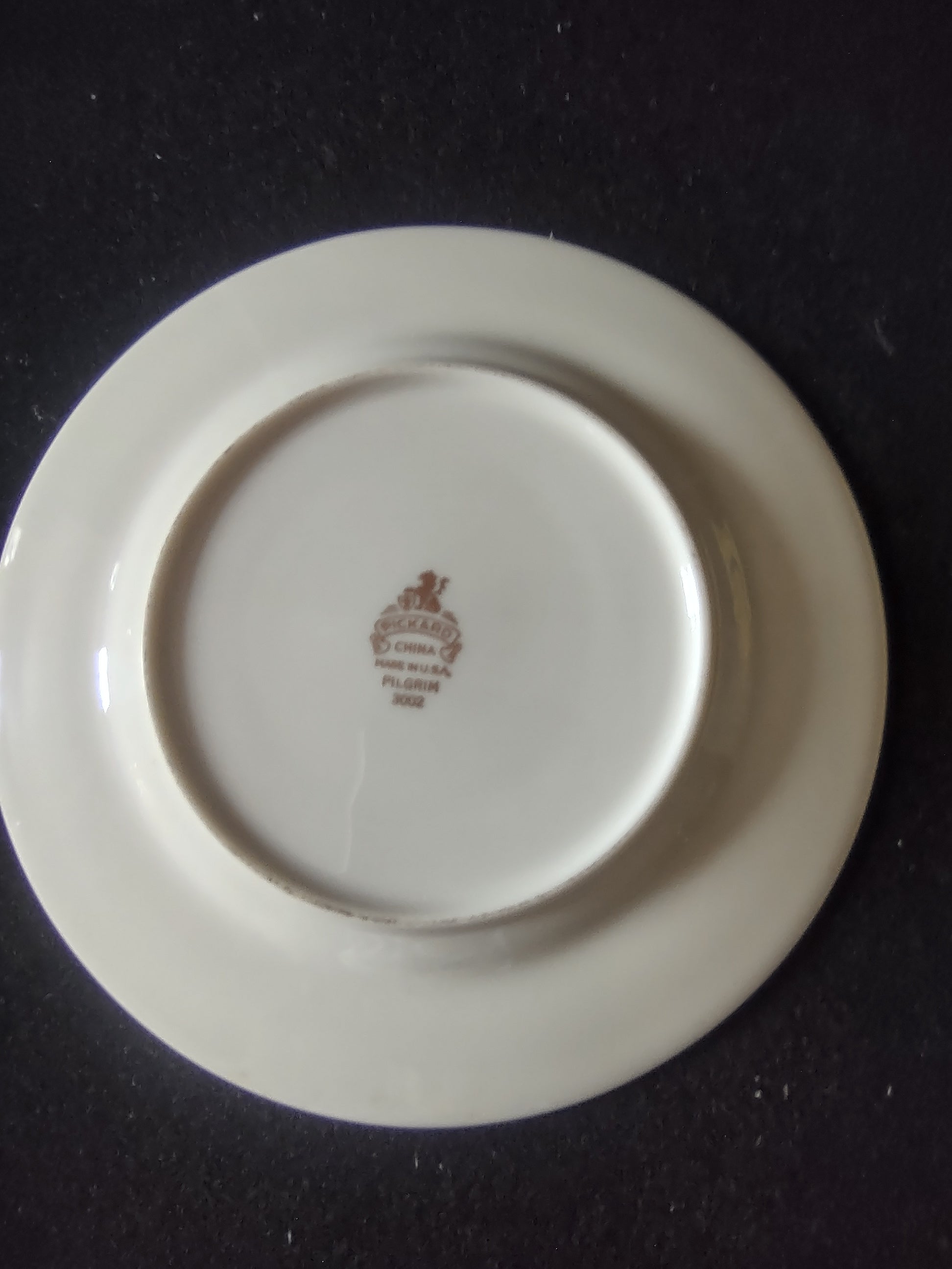 Pickard China Pilgrim plate back view