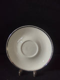 Vintage Gorham Fine China Platinum Band Saucer - top view with ruler