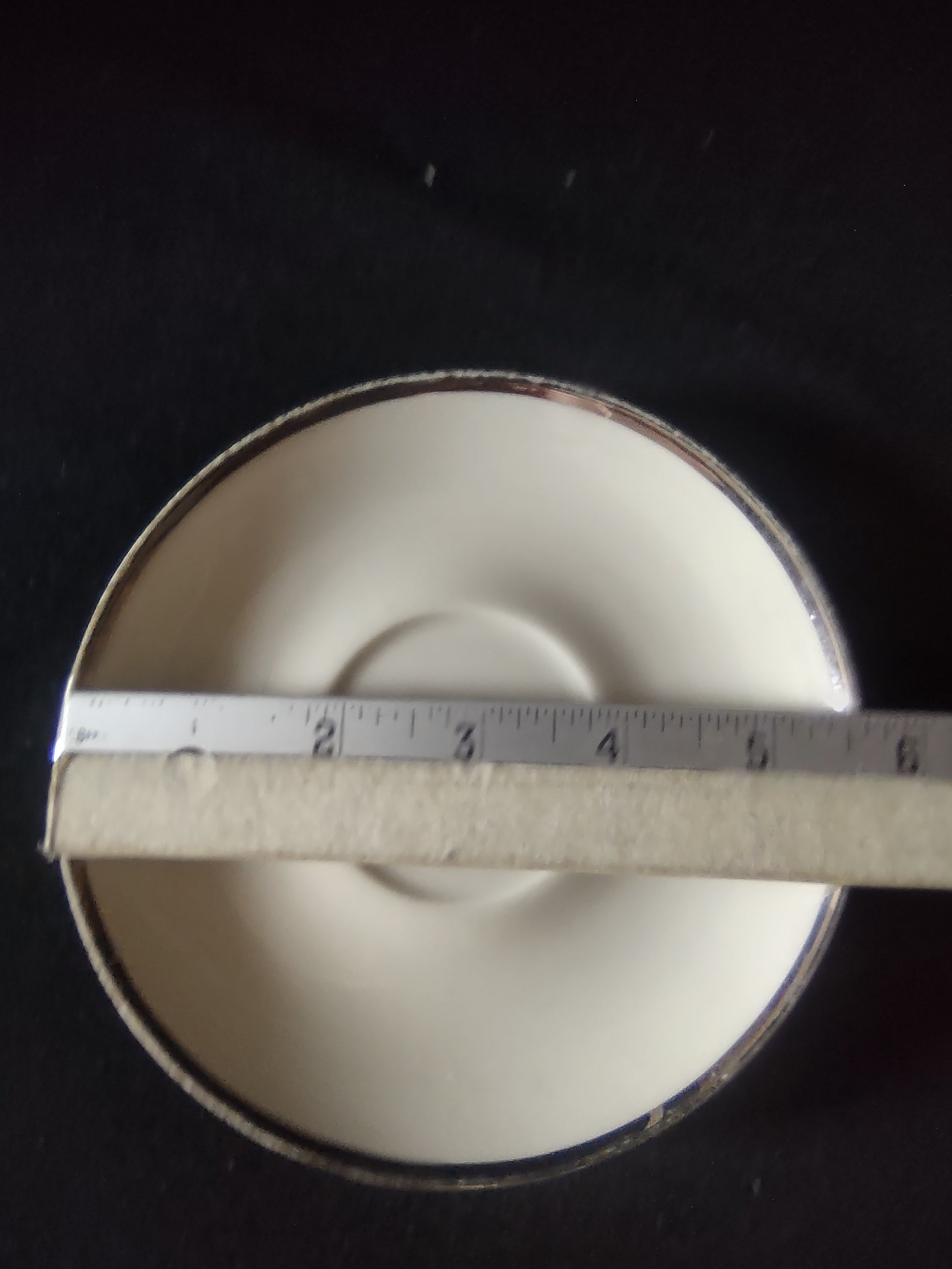 Vintage Gorham Fine China Platinum Band Saucer - back/backstamp