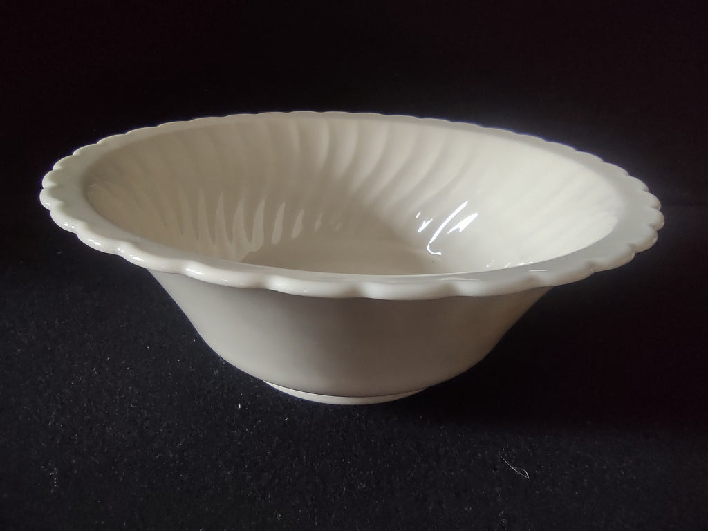 Vintage Syracuse China Swirl White Bowl - front view