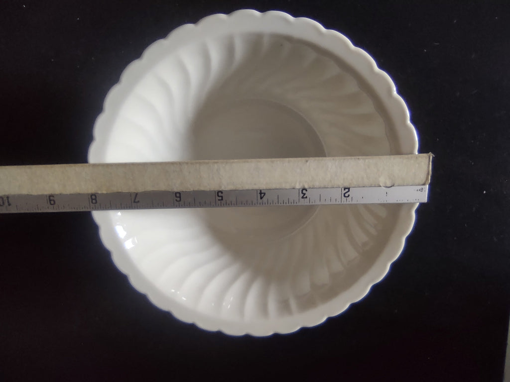 Vintage Syracuse China Swirl White Bowl - angled view