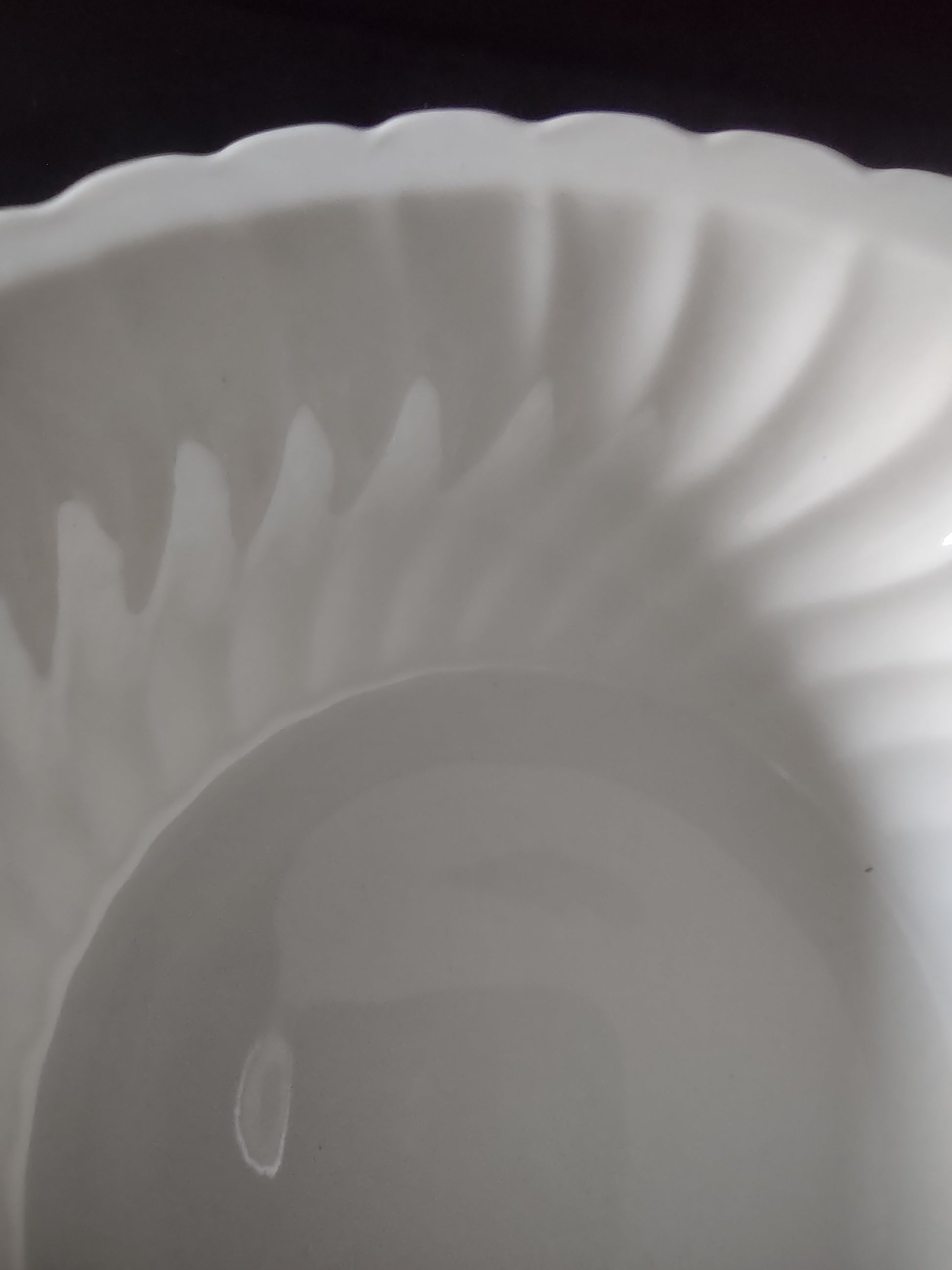 Vintage Syracuse China Swirl White Bowl - backstamp closeup