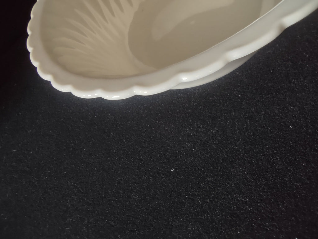 Vintage Syracuse China Swirl White Bowl - bottom/backstamp view