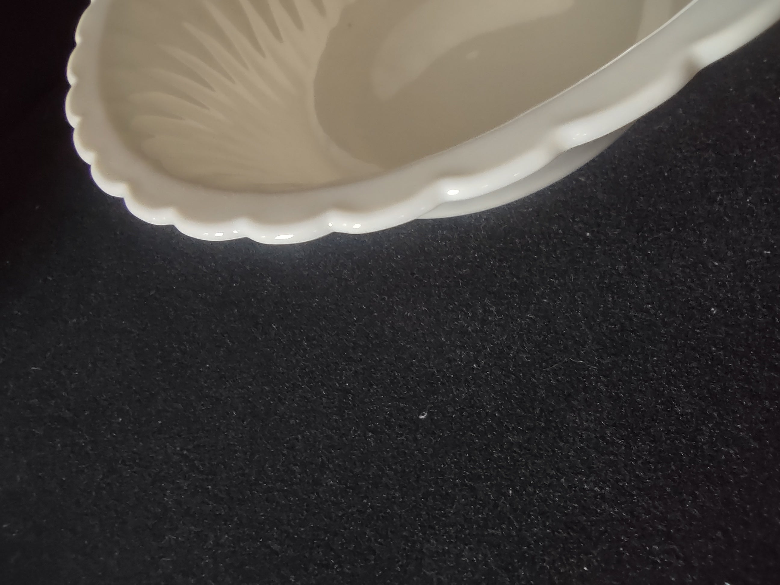Vintage Syracuse China Swirl White Bowl - bottom/backstamp view