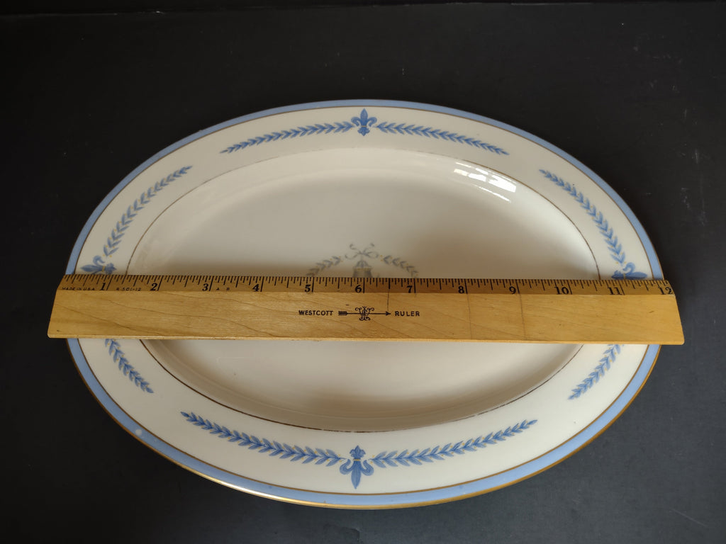 Lamberton China Puritan platter with ruler showing approximately 11 inch length