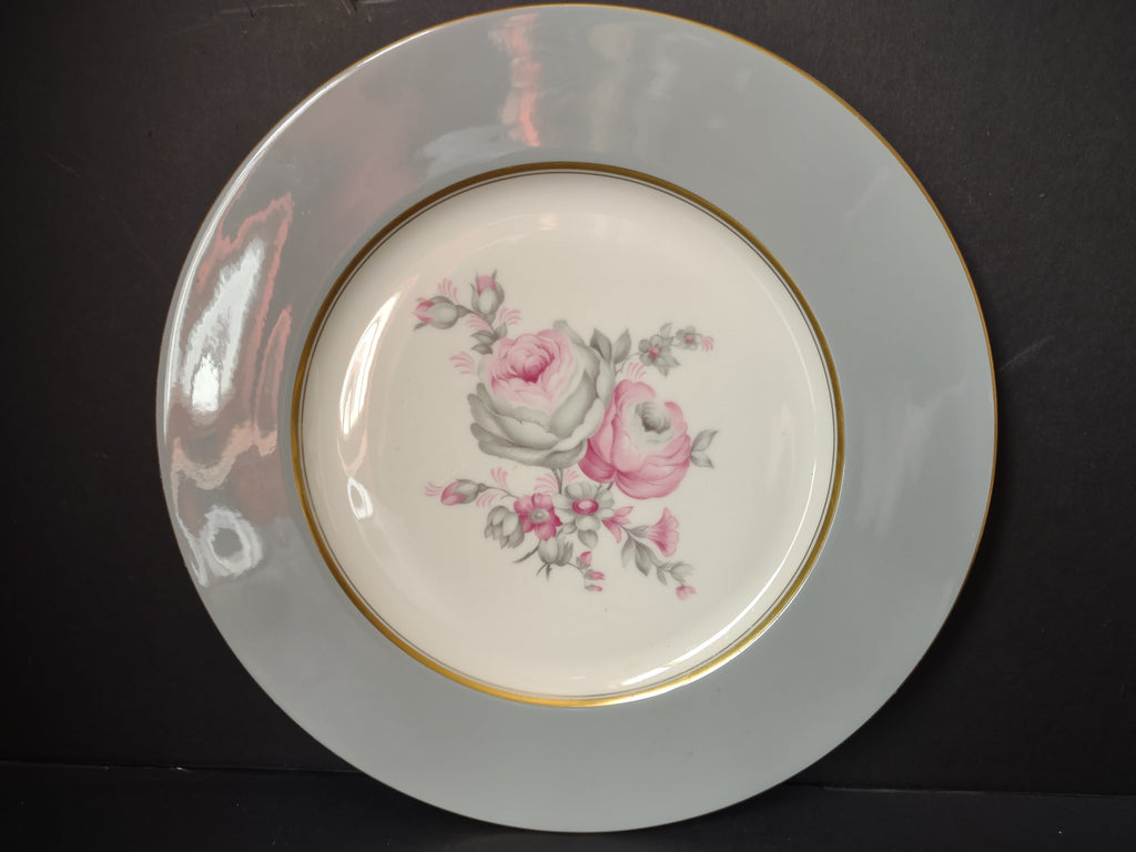 Castleton China Rosemere plate with ruler showing approximately 8 inch diameter