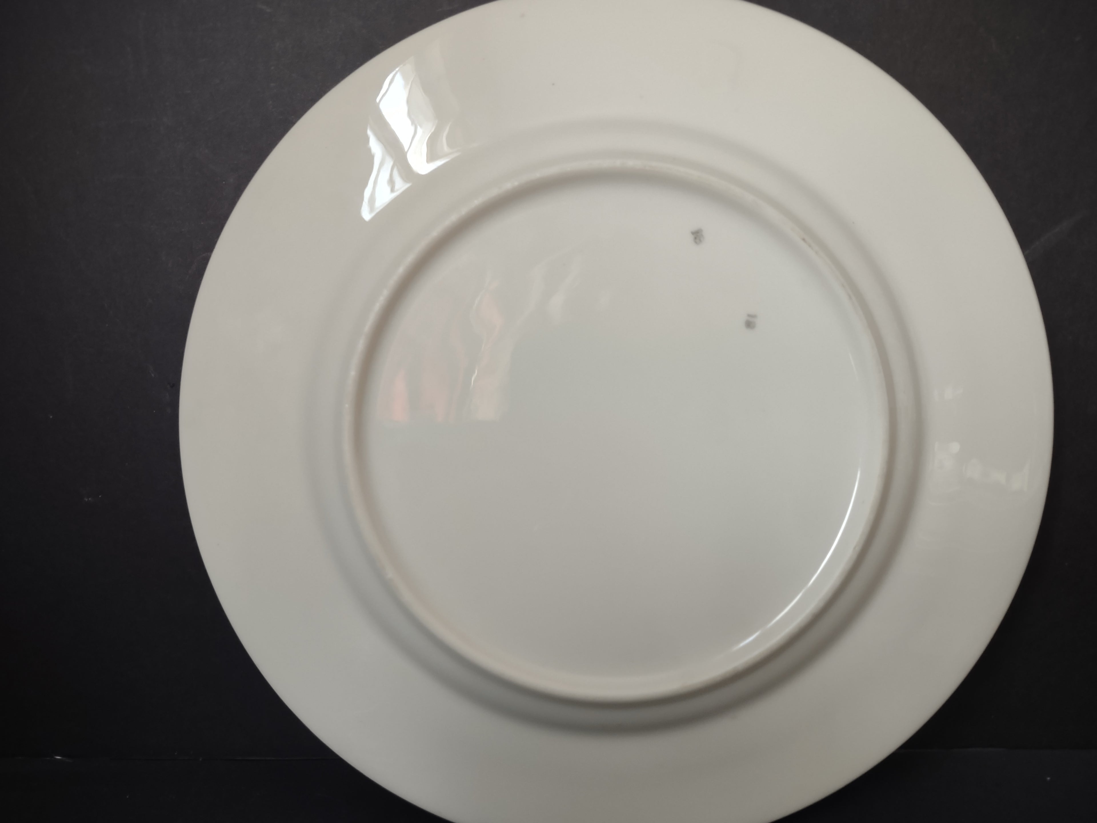 Vintage Blue & Pink Rose Bud Platinum Trim Plate [6983]