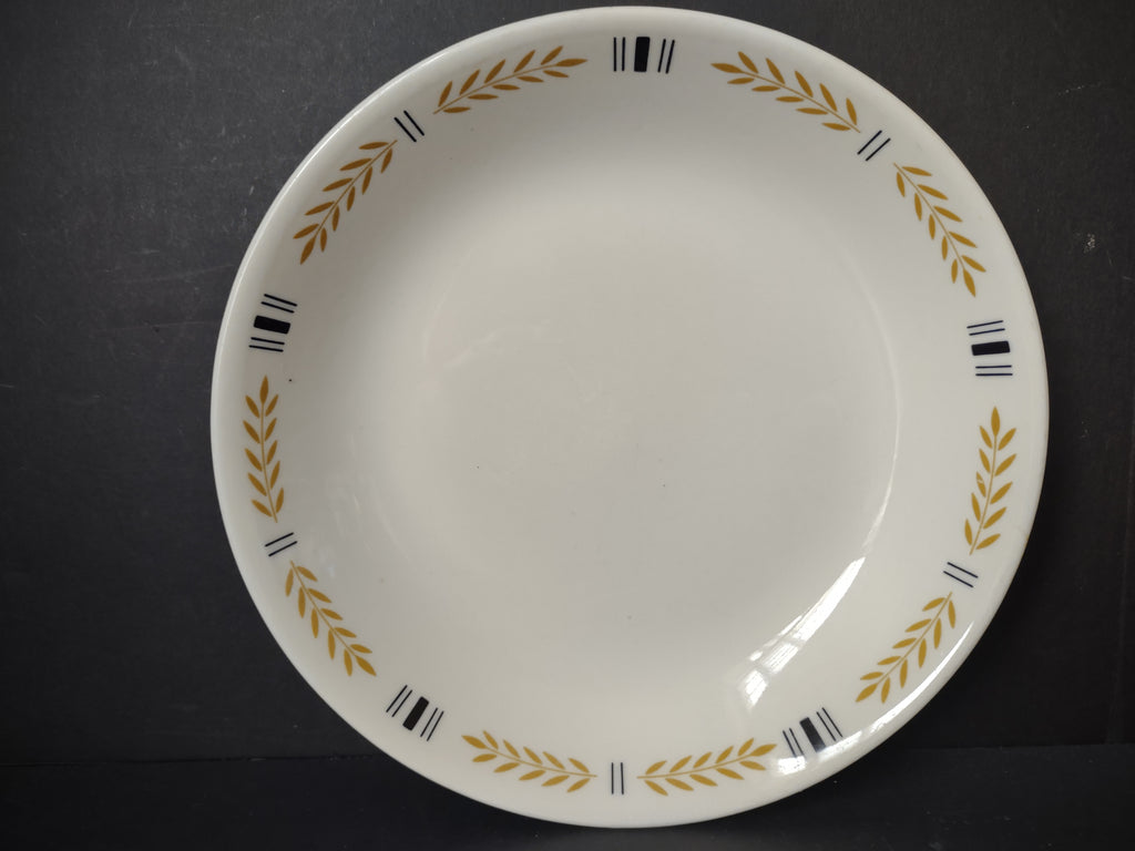 Vintage Homer Laughlin Gold Wheat Sprig Black Dash Plate [6966]