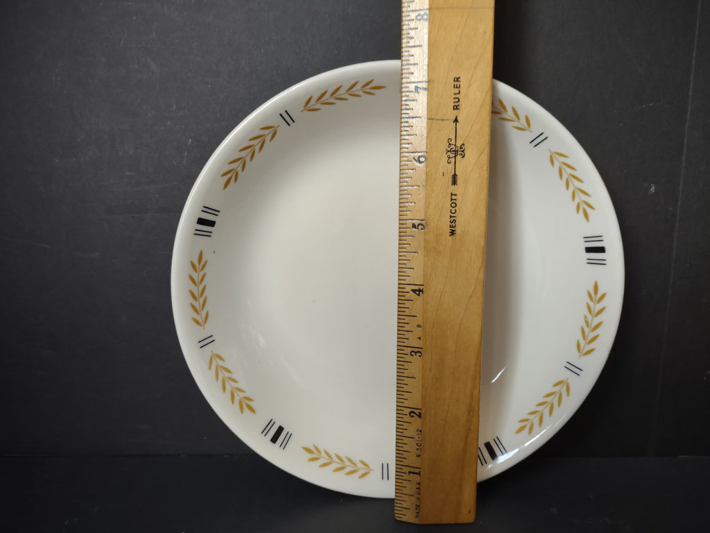 Vintage Homer Laughlin Gold Wheat Sprig Black Dash Plate [6966]