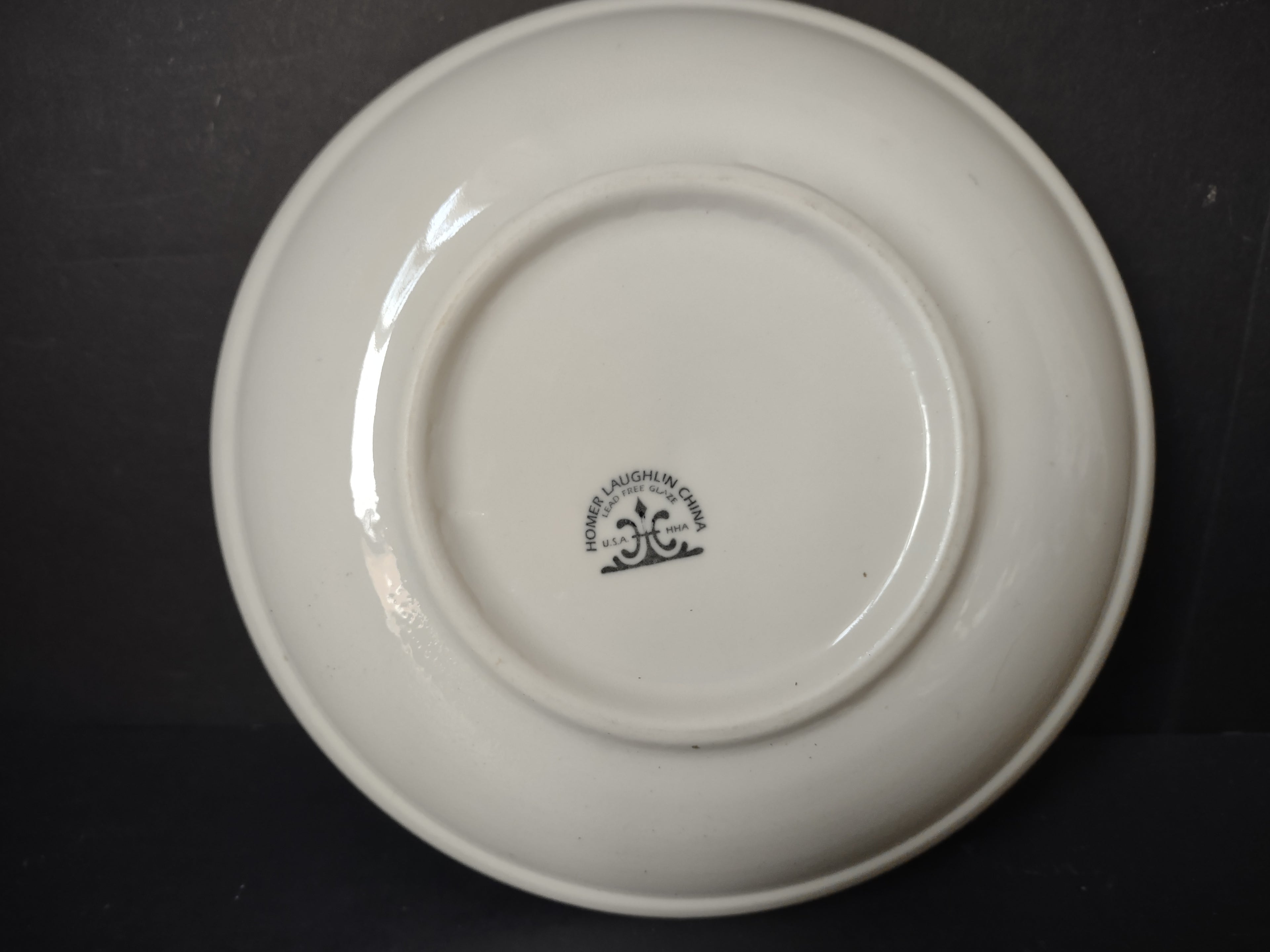 Vintage Homer Laughlin Gold Wheat Sprig Black Dash Plate [6966]