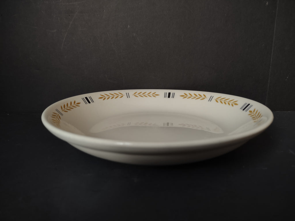 Vintage Homer Laughlin Gold Wheat Sprig Black Dash Plate [6966]