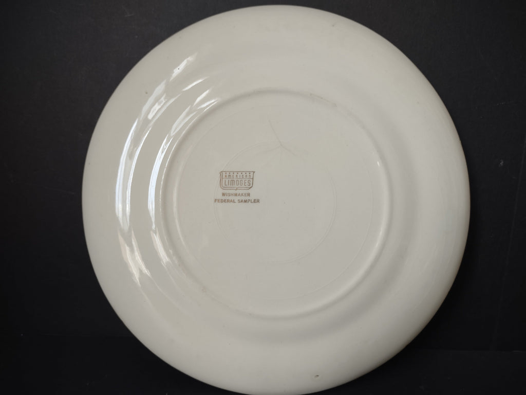Vintage American Limoges Federal Sampler plate full backstamp view