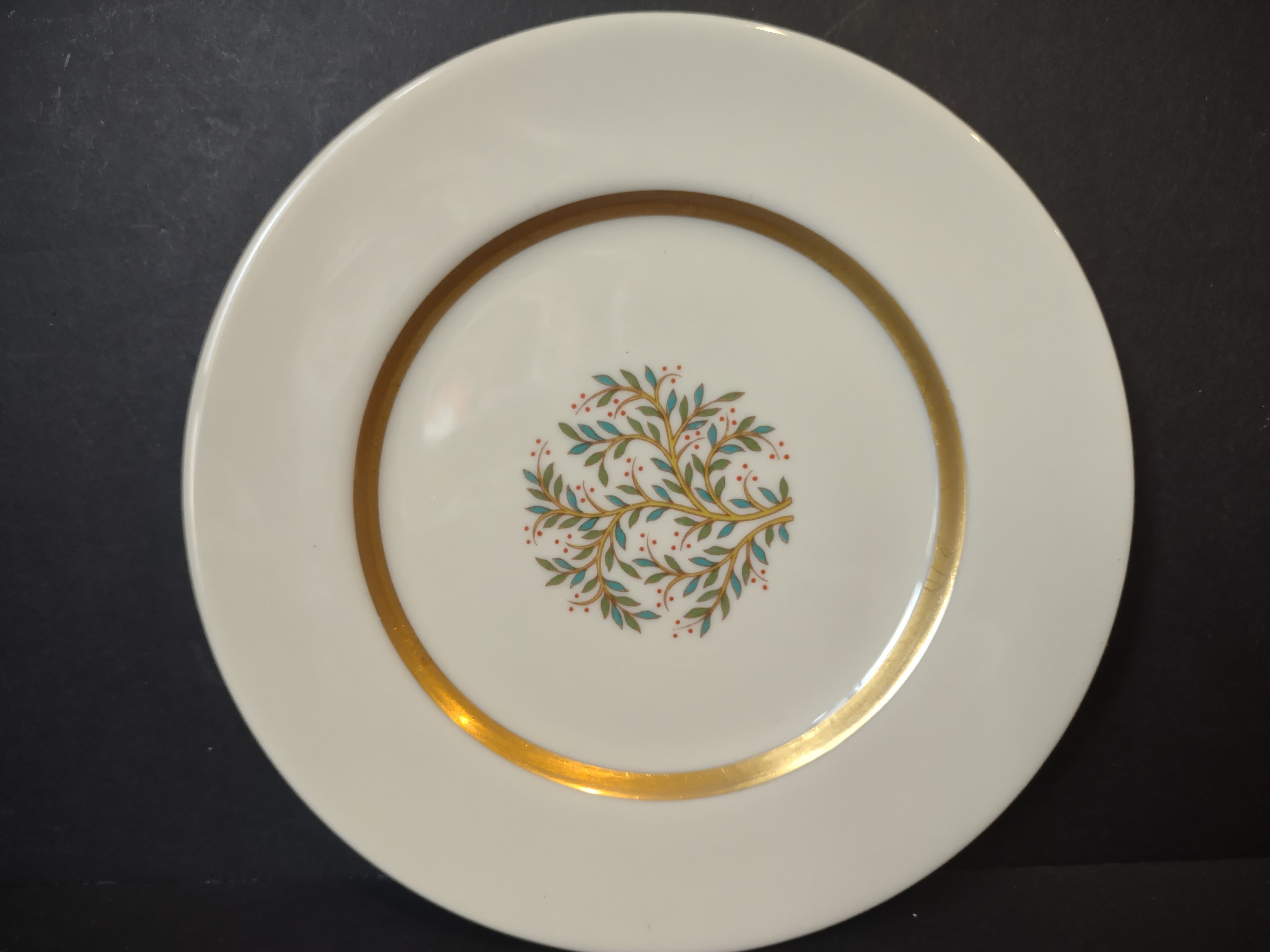 Vintage Franciscan China Fremont Teal Floral Gold 6-1/2" Plate [6968]