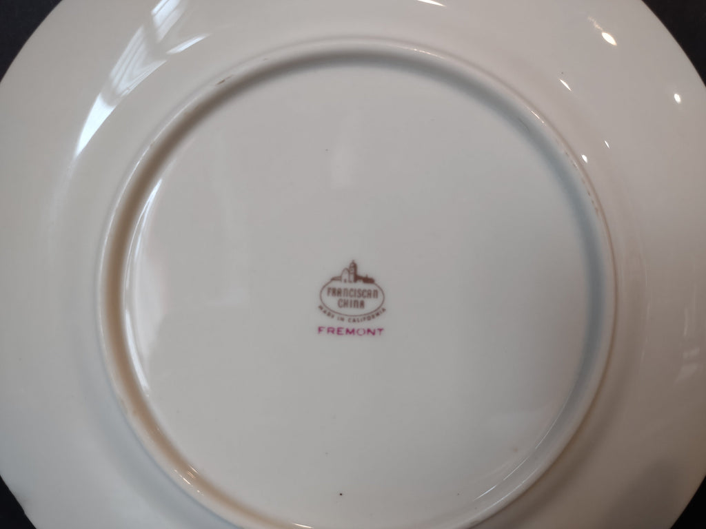 Vintage Franciscan China Fremont plate backstamp reading Franciscan China Fremont